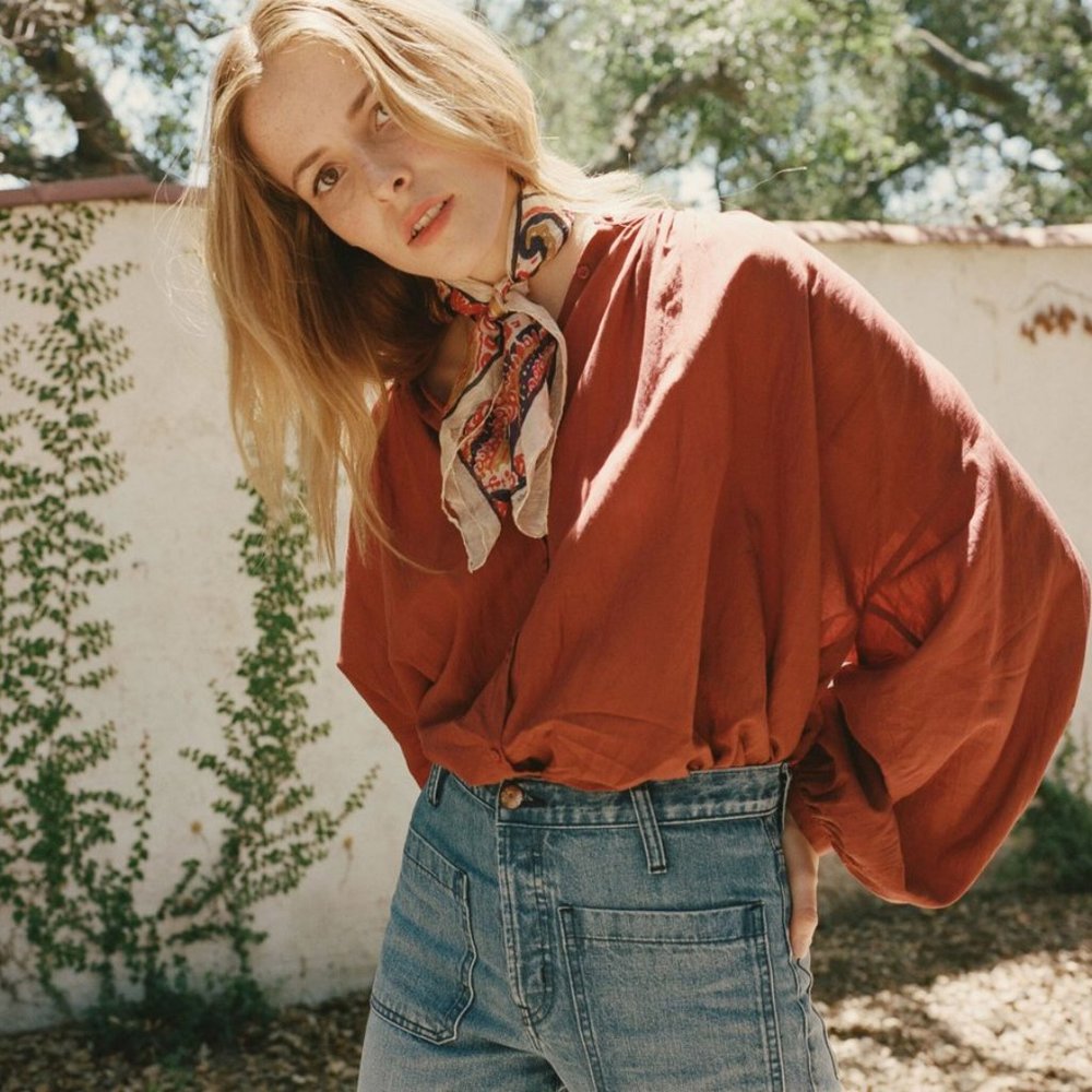 Doen Jane Blouse in Terracotta BNWT